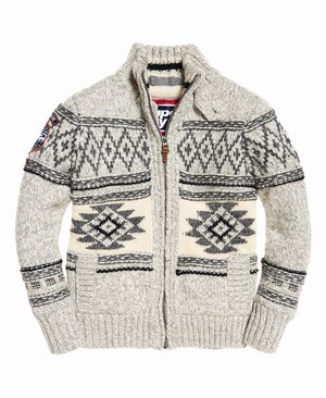 Superdry Super Buffalo Cardigan Férfi Ugró Fekete/Szürke | YGFWH2381